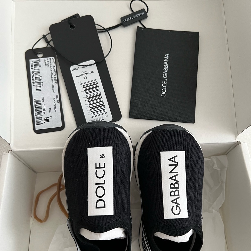 Dolce & Gabbana Black Branded Slip-Ons